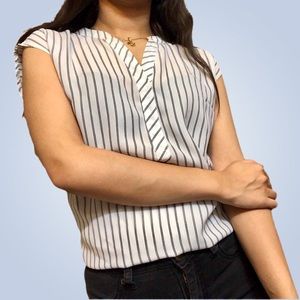 White and black striped blouse